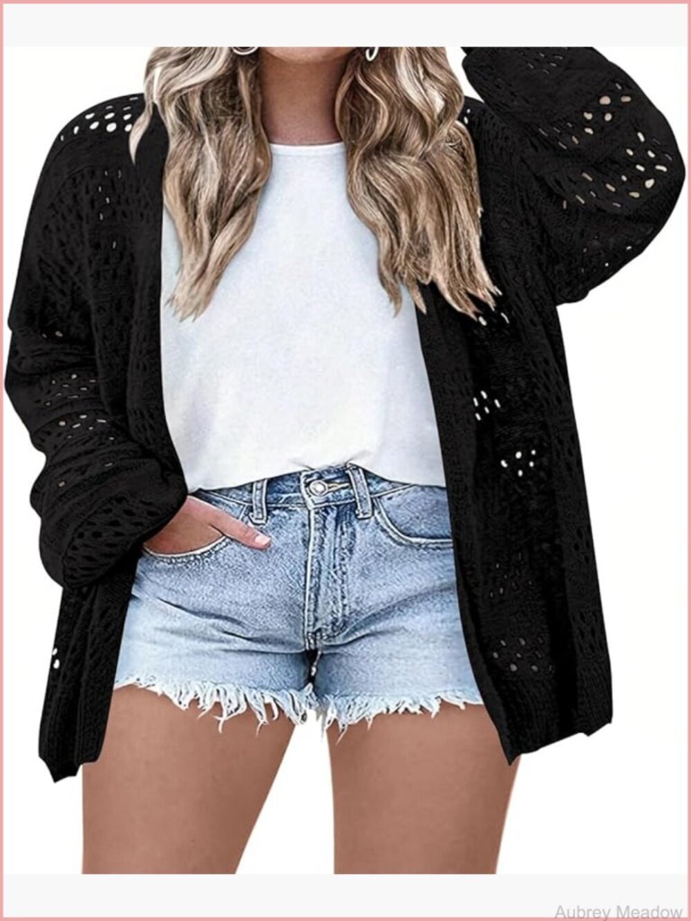 Plus Size Crochet Cardigan Sweater Boho Long Sleeve Lightweight Oversized Open